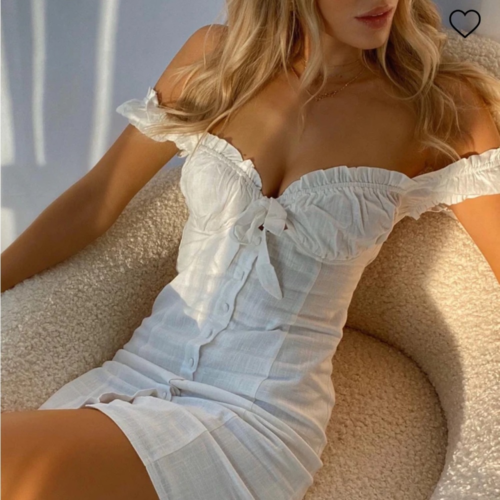 Princess Polly ELOUISE MINI DRESS WHITE